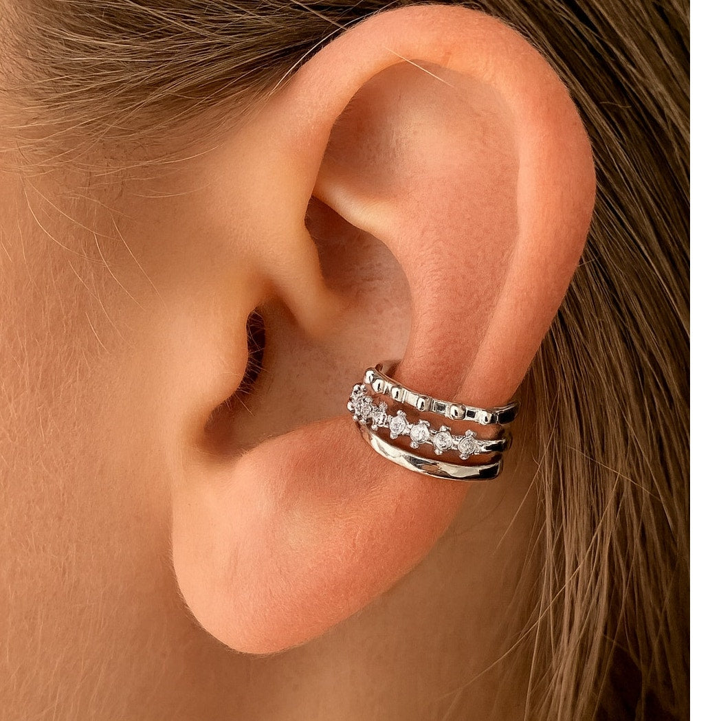 Ear Cuff with Cubic Zirconia No Piercing Needed