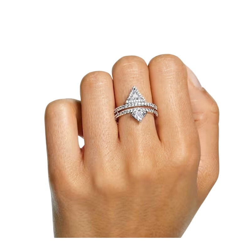 Swarovski Ortyx ring Mixed cuts, White, Rhodium plated size 6 / 52