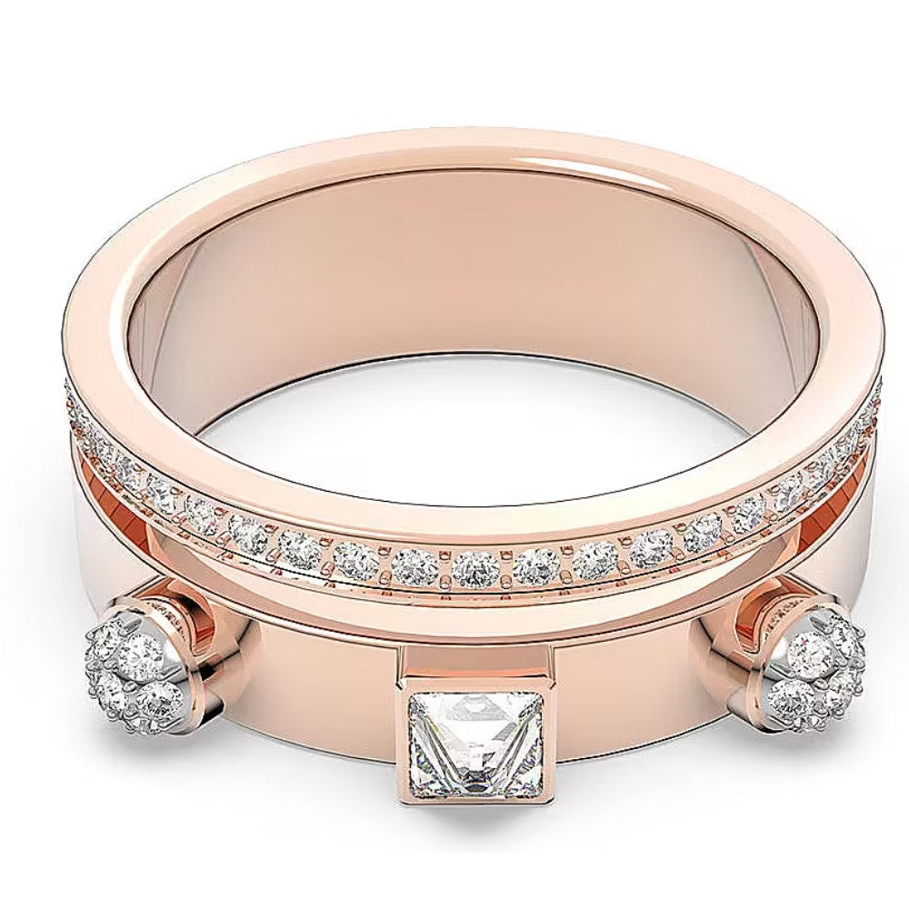 Swarovski Thrilling ring White, Rose gold-tone plated size 6