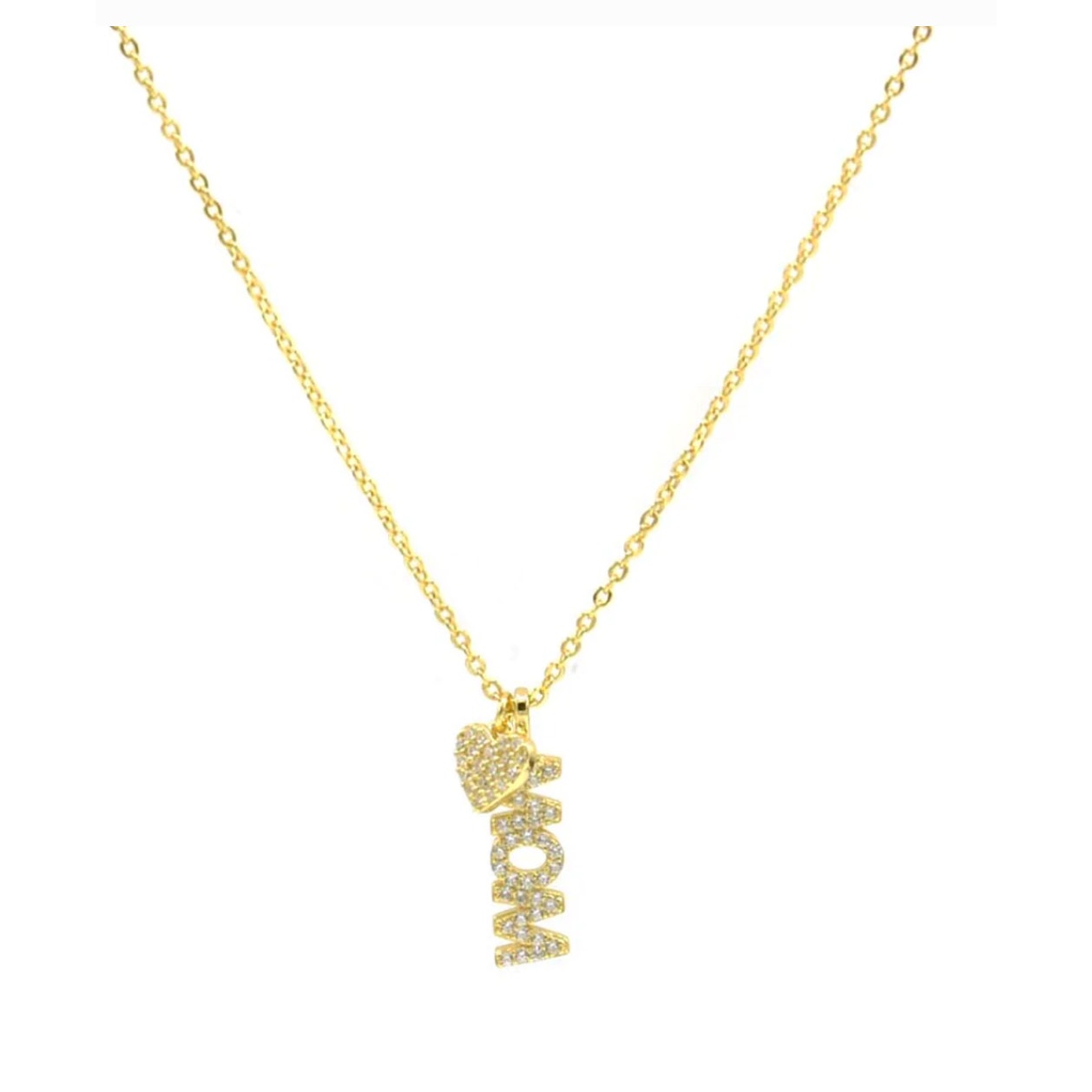 Mom Heart Necklace 925 sterling silver / 18 K gold plated