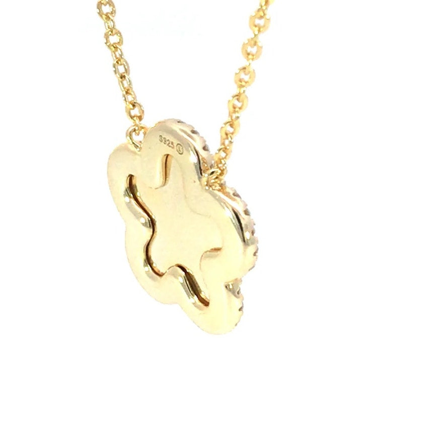 Women's Lucky Charm Pavé Clover Pendant Necklace Color Gold