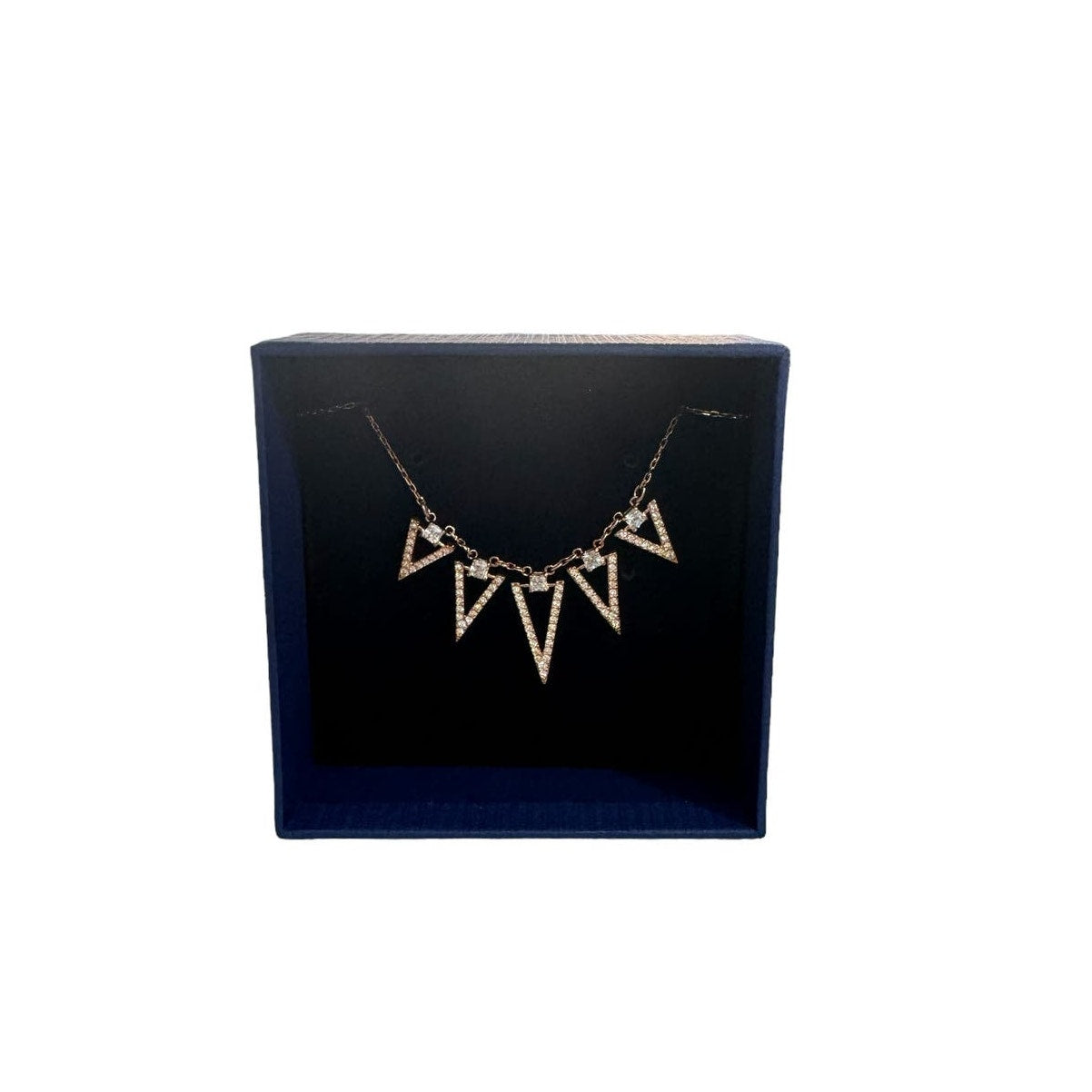 SWAROVSKI Funk Rose Gold Tone Plated Chevron Necklace New