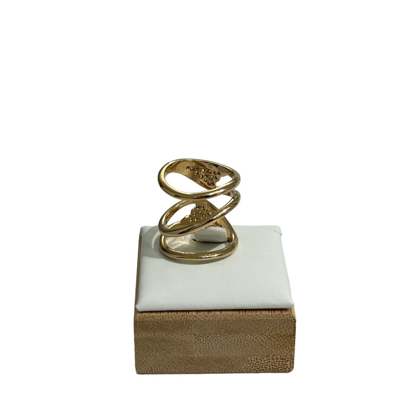 Atelier Swarovski Gilded Treasures Wide Ring, White, Gold-tone plated Ring SIZE 52/6 new