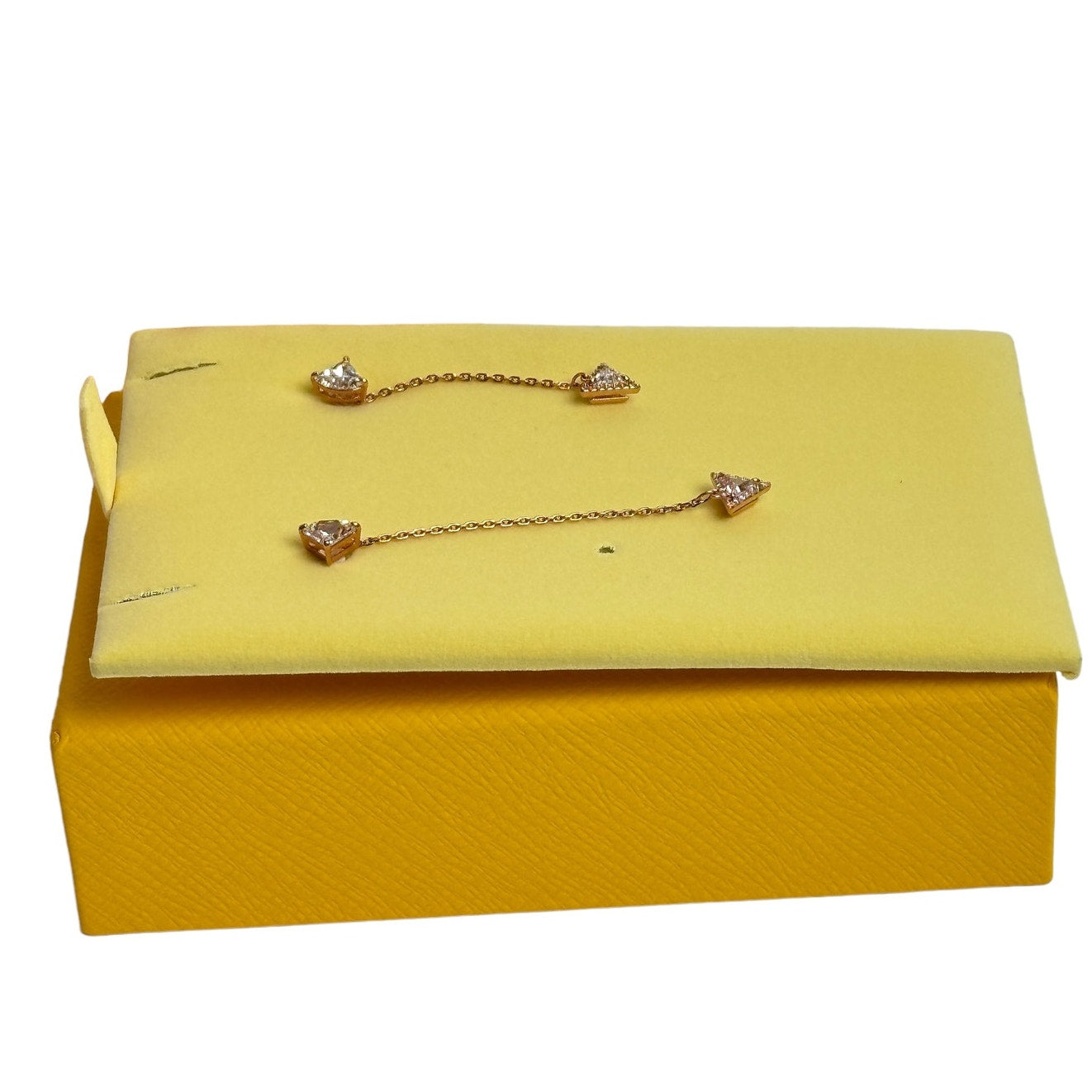 Swarovski Rose Gold Triangle Crystals Ortyx Drop Earrings