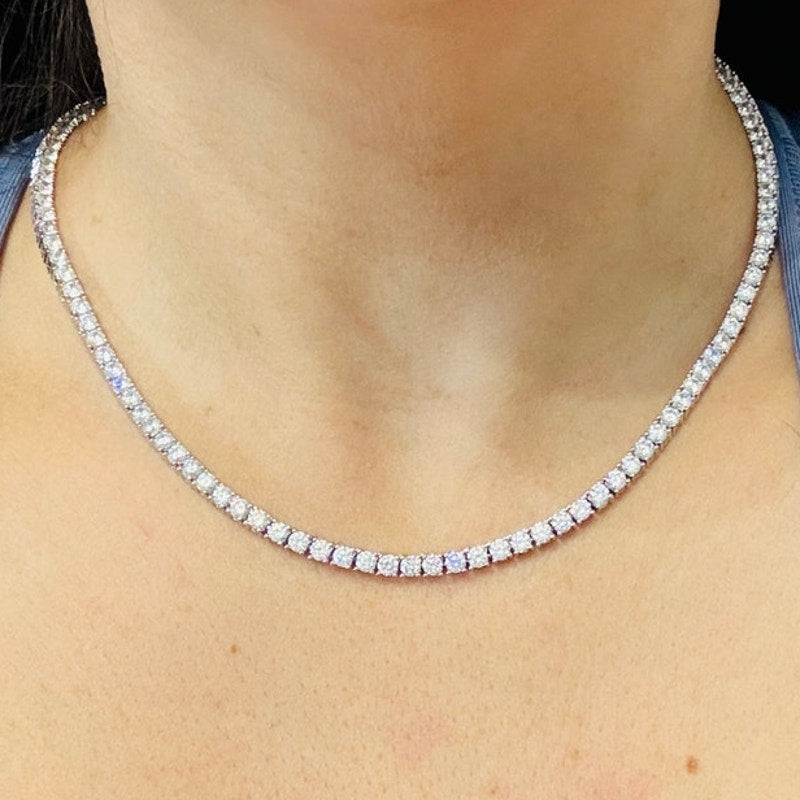 Classic Tennis Necklace with Sparkling Cubic Zirconia