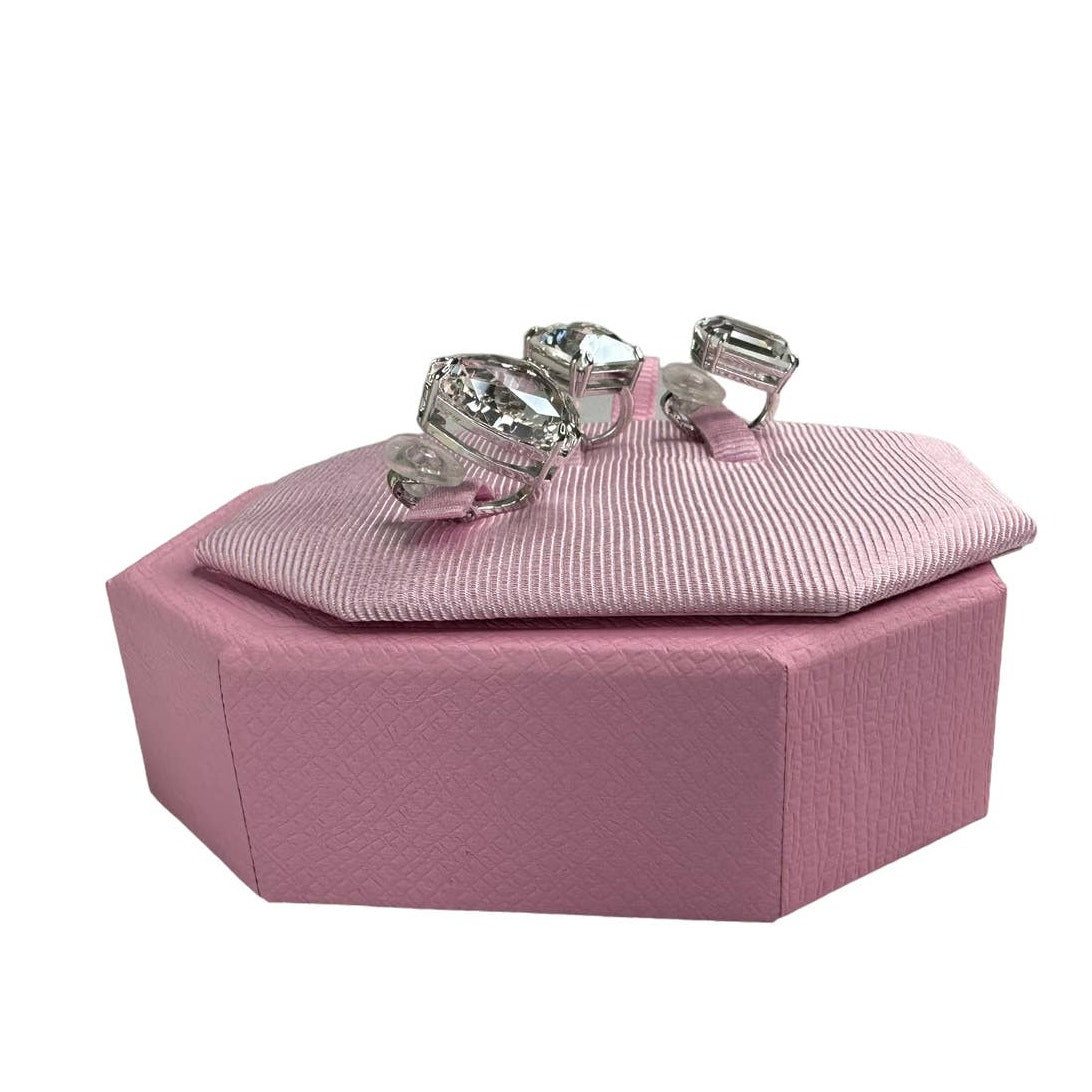 Swarovski Millenia clip earring 3 Asymmetrical design, White, Rhodium plated