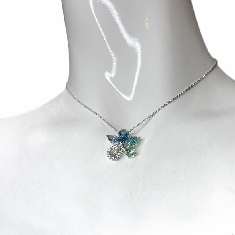 Swarovski Sunny multicolor Necklace Light multi-colored, Rhodium plated