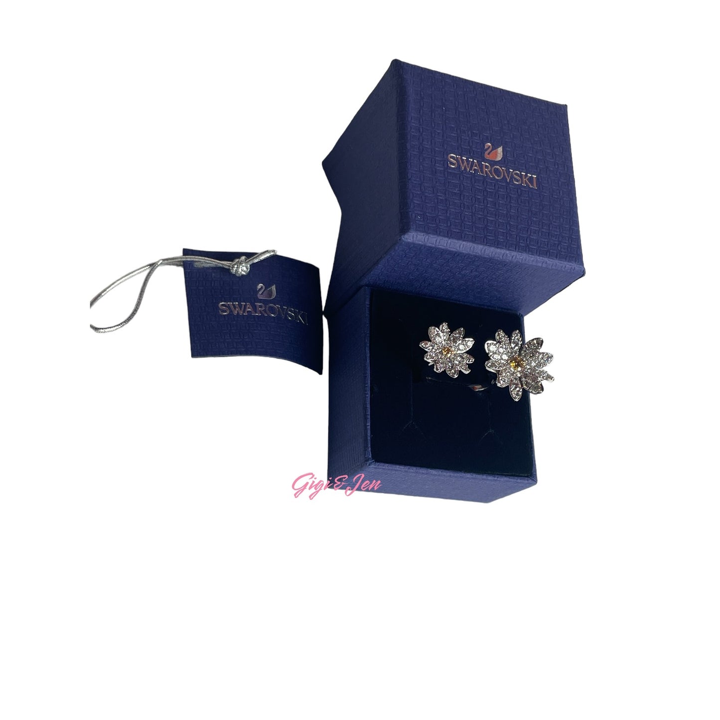 Swarovski Eternal Flower open ring Flower, Yellow, Mixed metal finish SIZE 50/ 5 USA