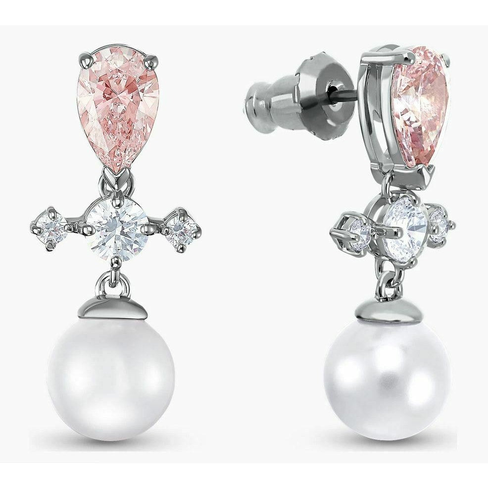 Swarovski Perfection Set, Necklace/Earrings/Bracelet Pink/Clear Crystal Authentic
