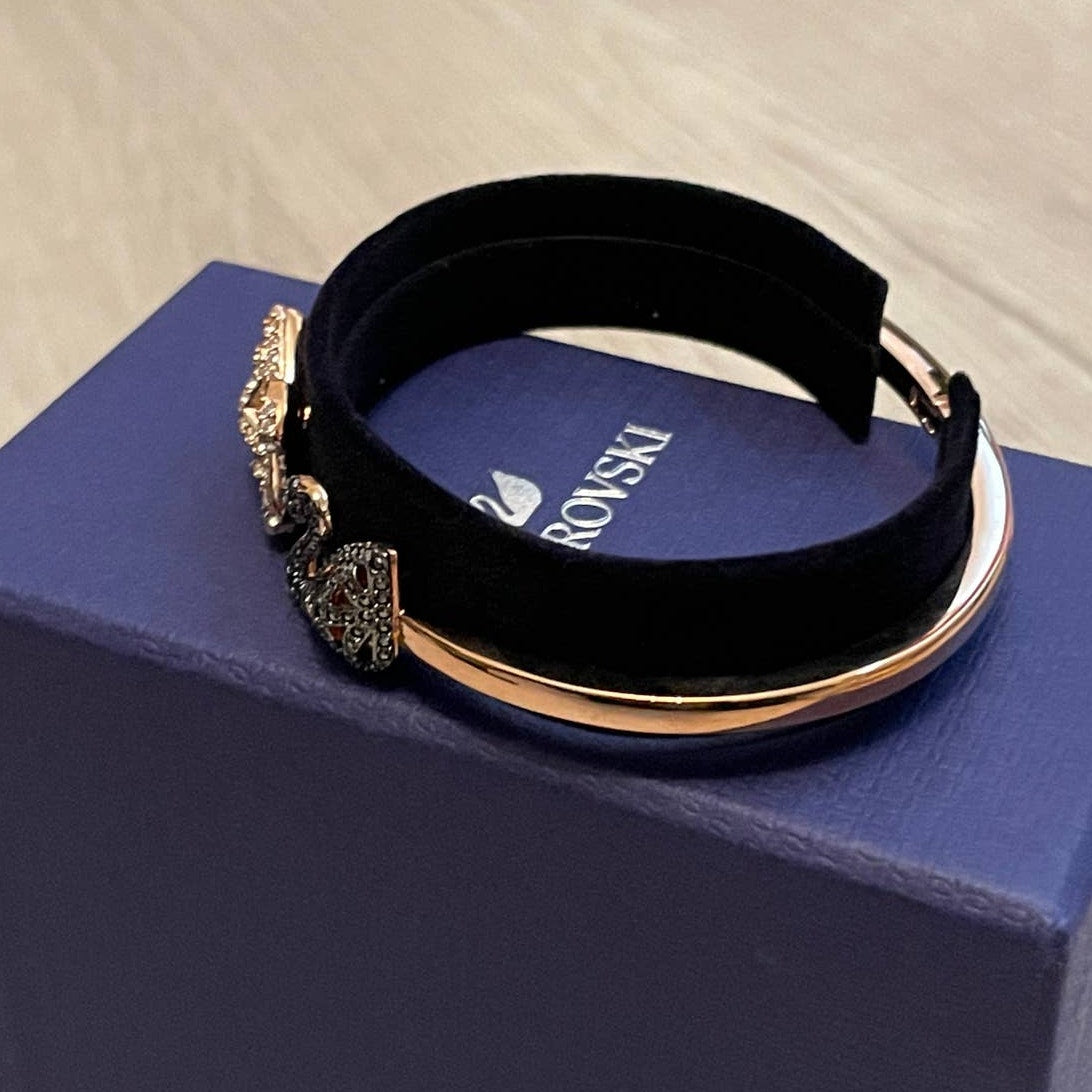 Swarovski Facet Swan Bangle Bracelet Multi Color, Size M