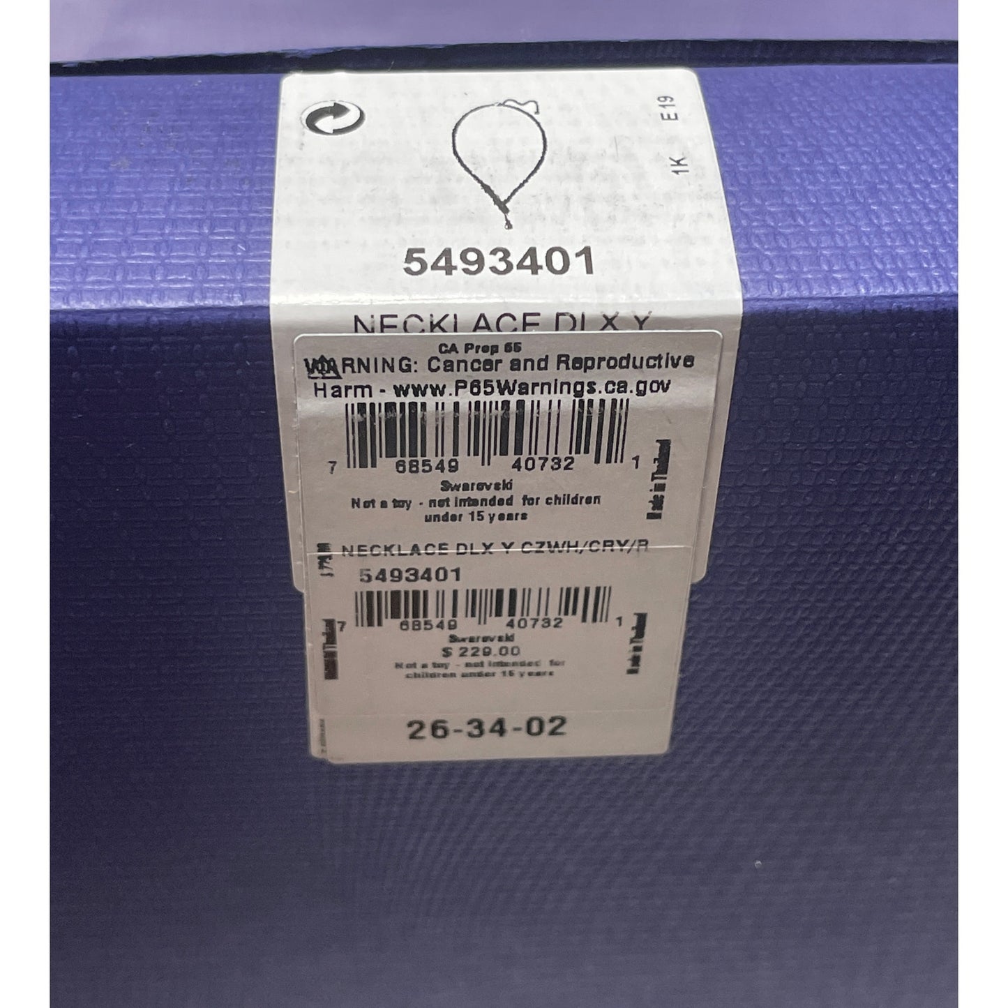 Swarovski Nice Necklace White Rhodium Plated New