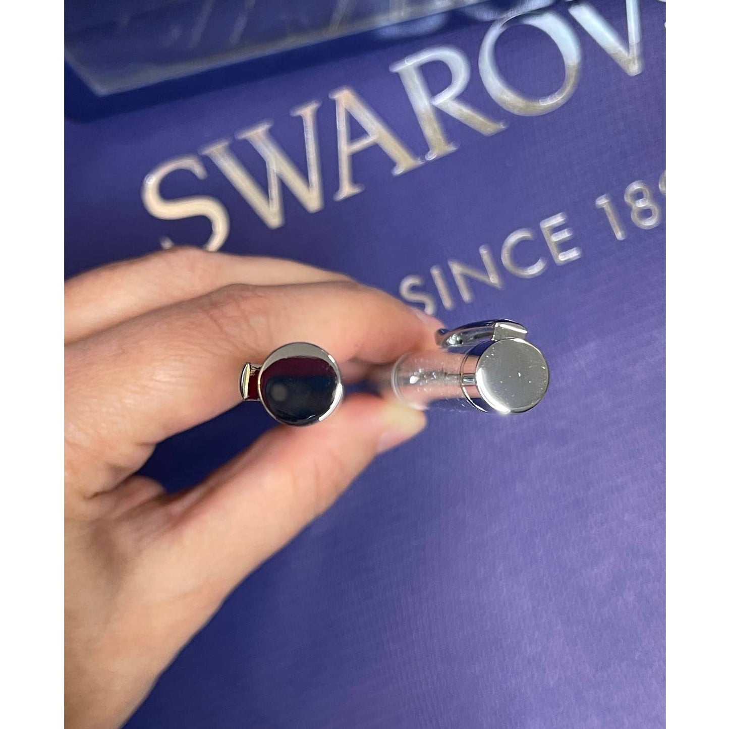 Swarovski Disney Frozen Ana and Olaf Crystal Steel BallPoint Pen set