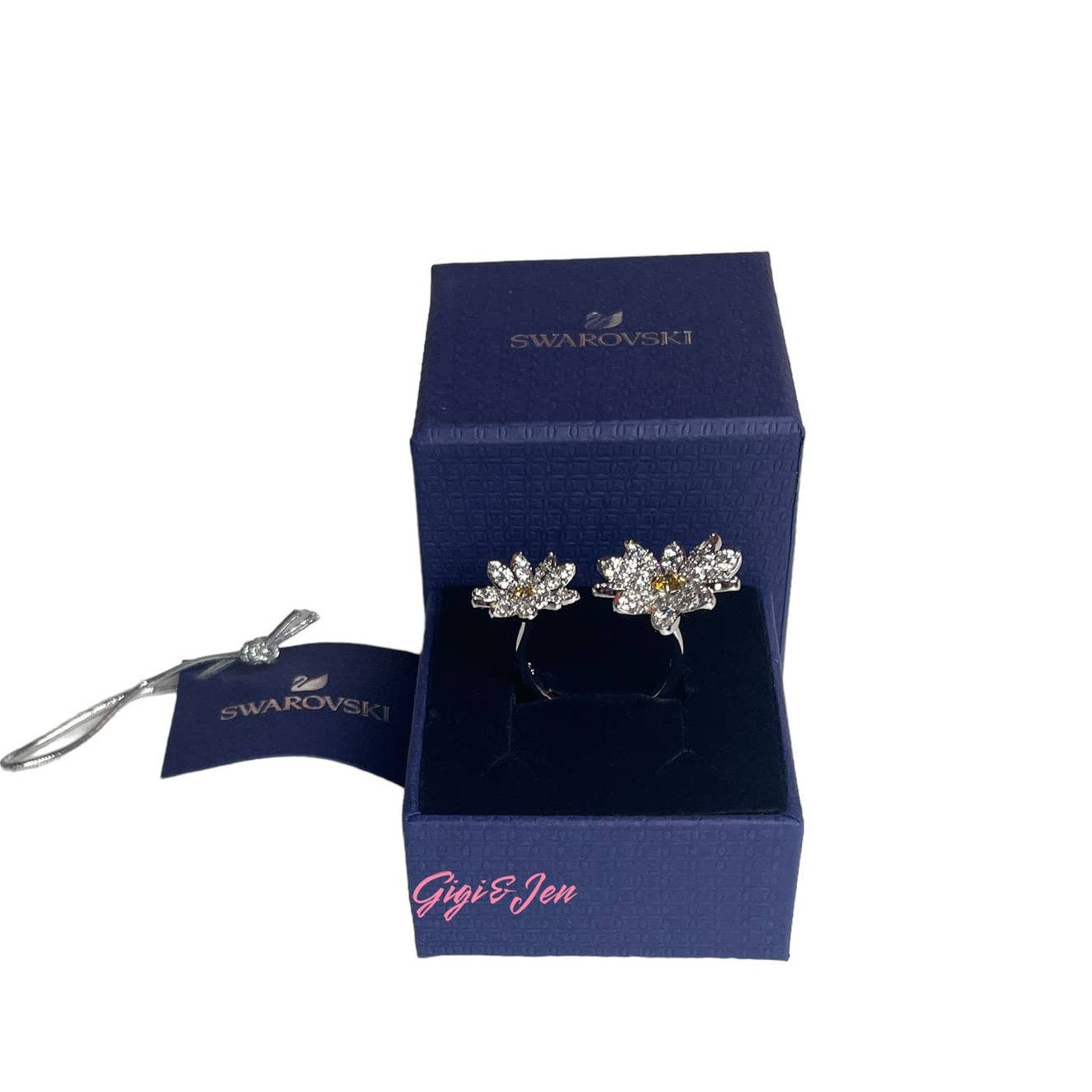 Swarovski Eternal Flower open ring Flower, Yellow, Mixed metal finish SIZE 55/7
