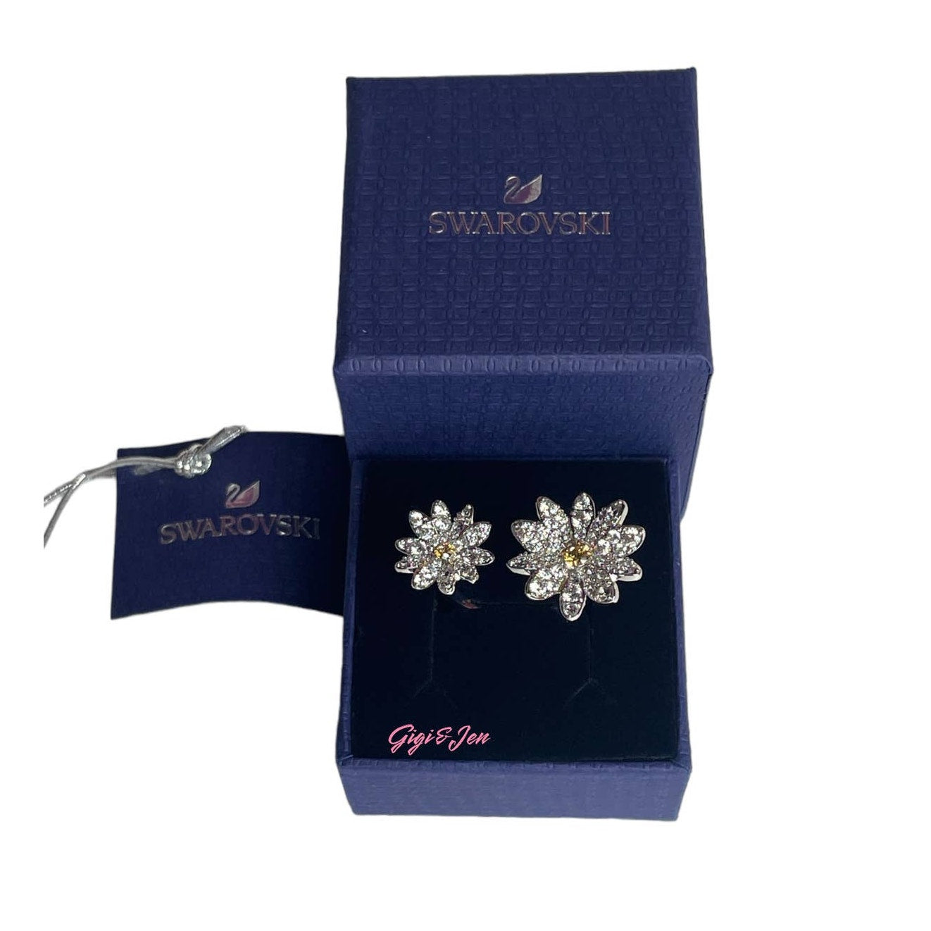 Swarovski Eternal Flower open ring Flower, Yellow, Mixed metal finish SIZE 50/ 5 USA