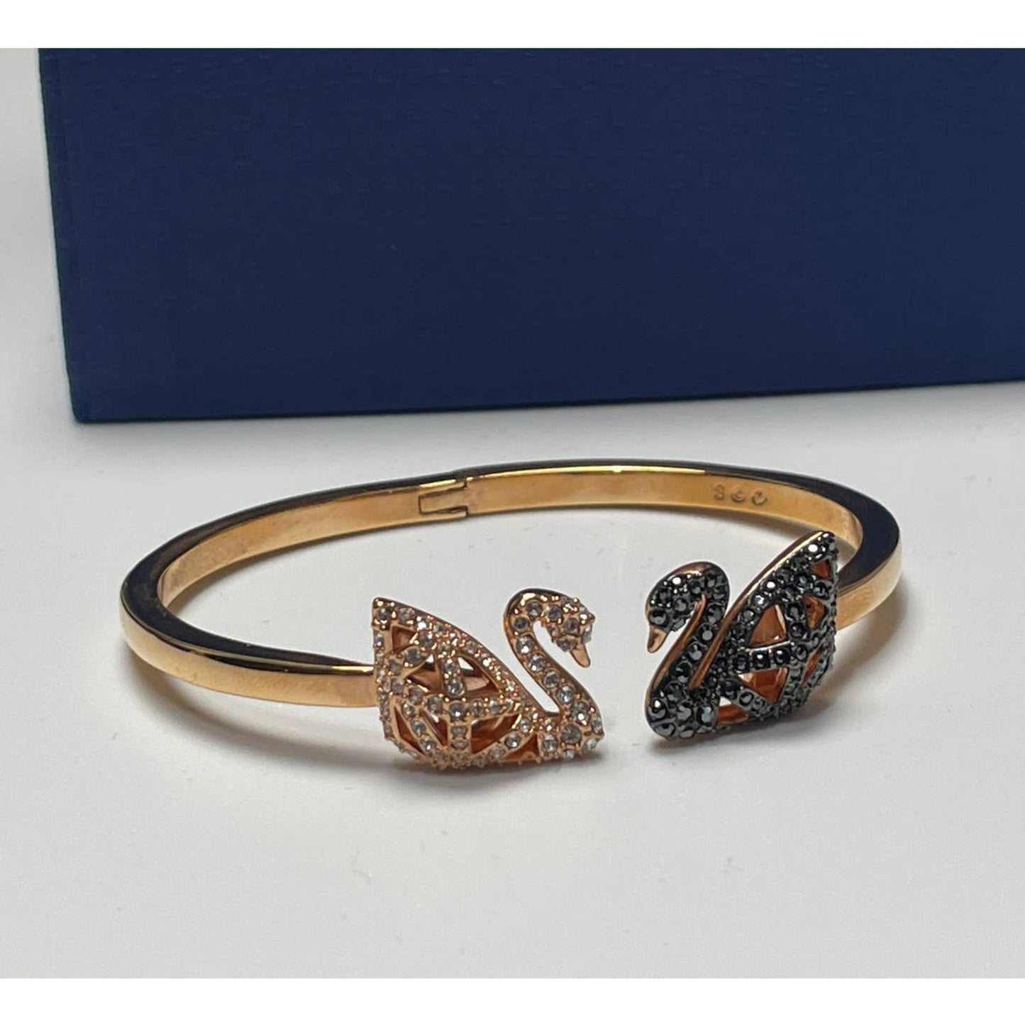 Swarovski Facet Swan Bangle Bracelet Multi Color, Size Large