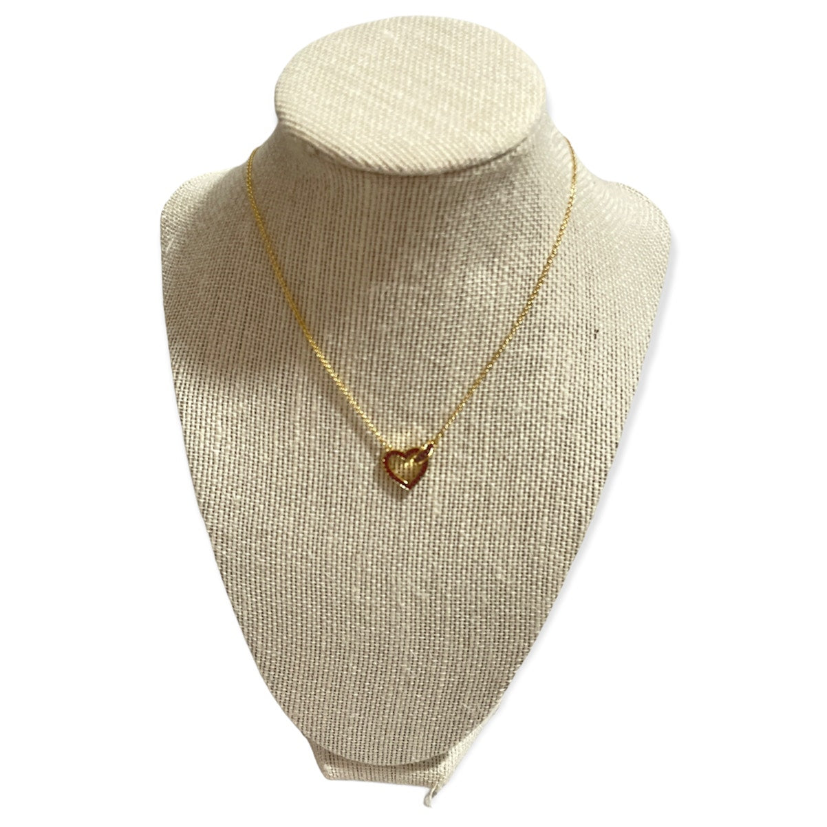 Swarovski Lovely Heart Pendant Necklace Red Gold plating new