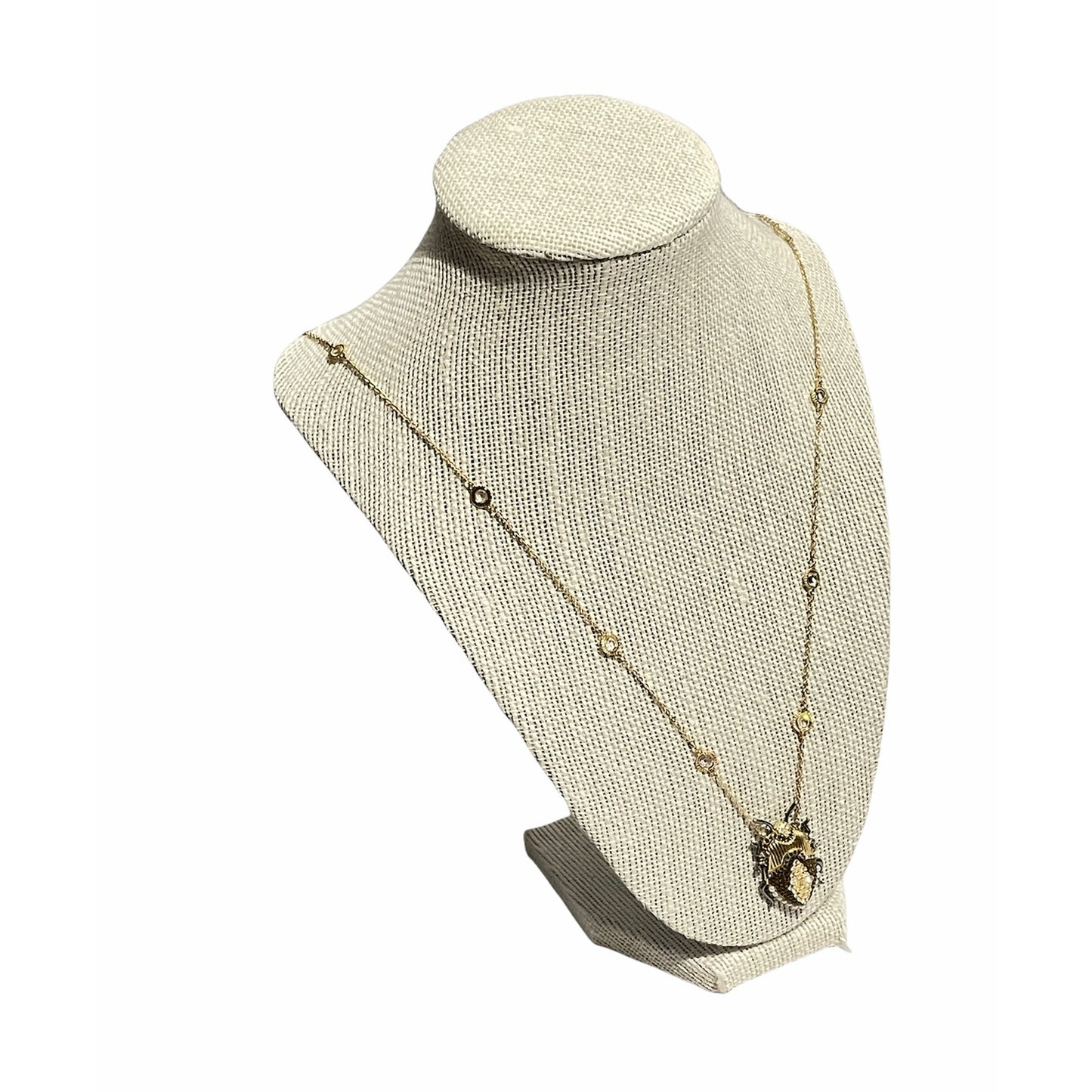 Swarovski Gold Scarab Beetle Long Pendant