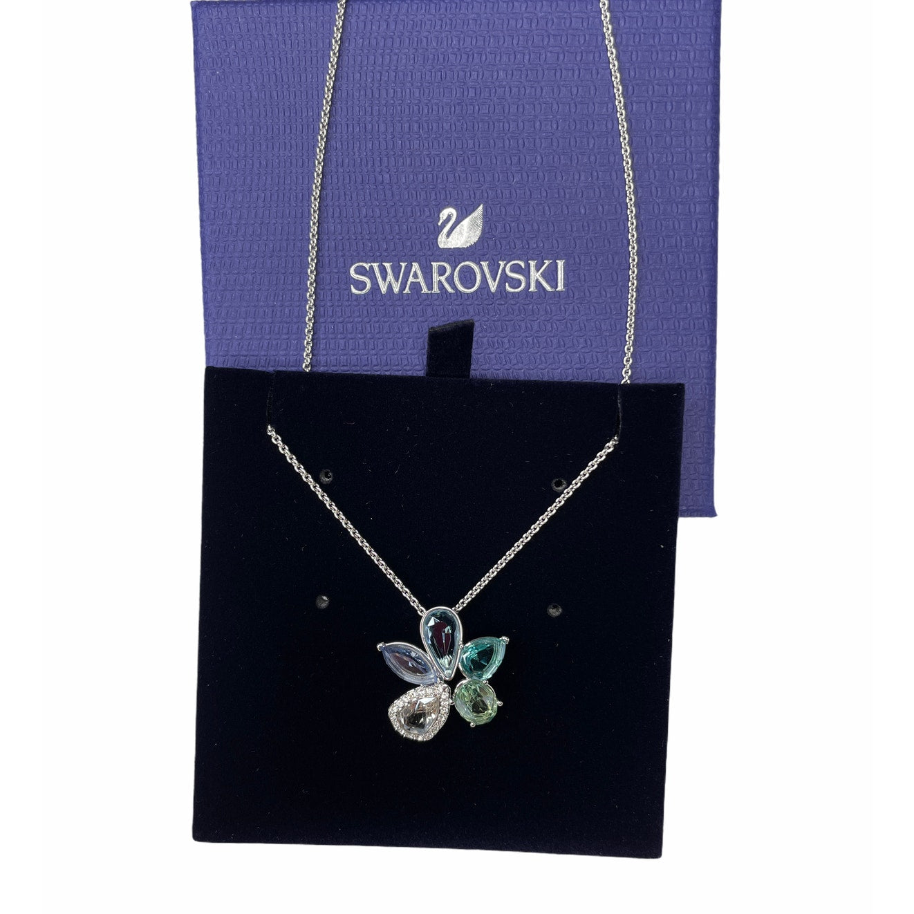 Swarovski Sunny multicolor Necklace Light multi-colored, Rhodium plated