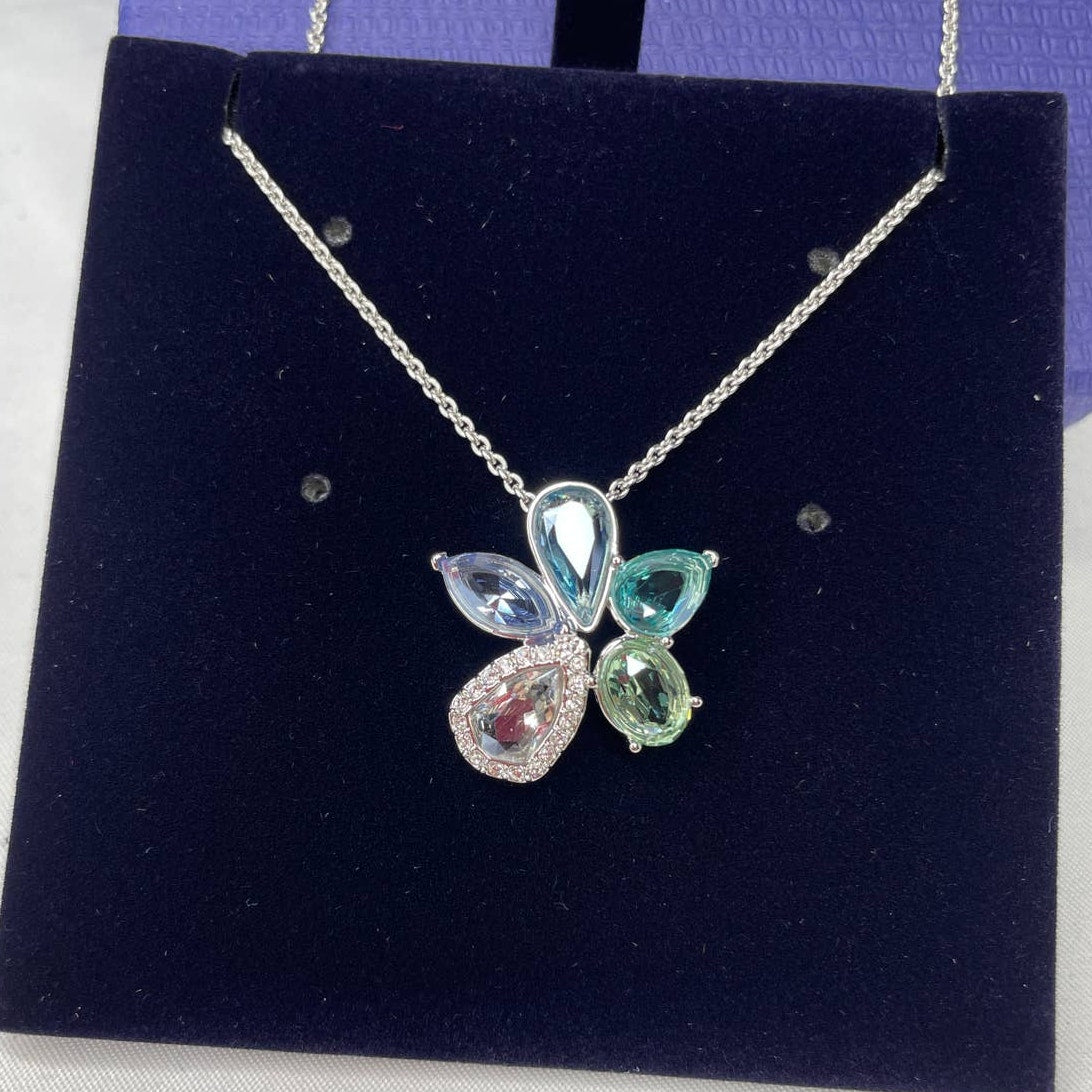 Swarovski Sunny multicolor Necklace Light multi-colored, Rhodium plated