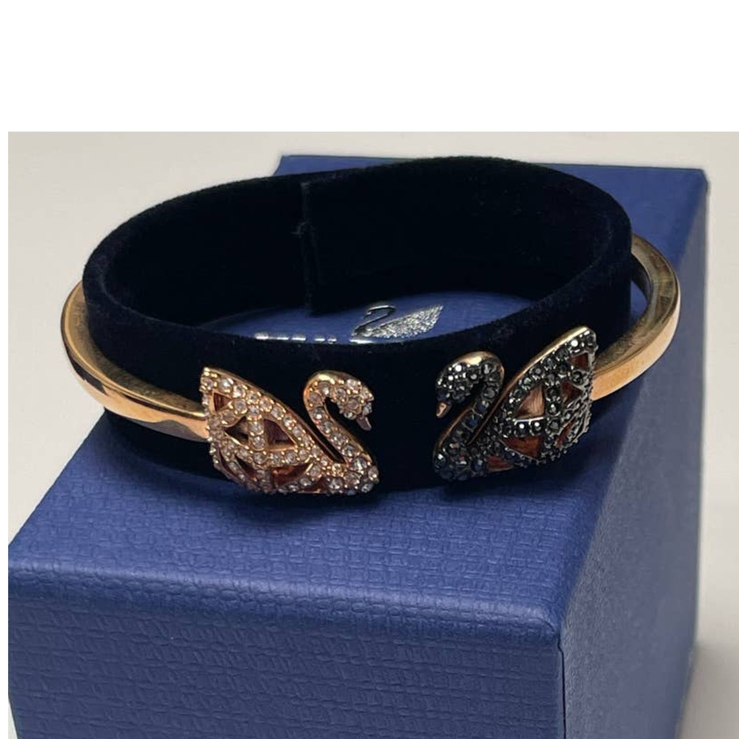 Swarovski Facet Swan Bangle Bracelet Multi Color, Size Large