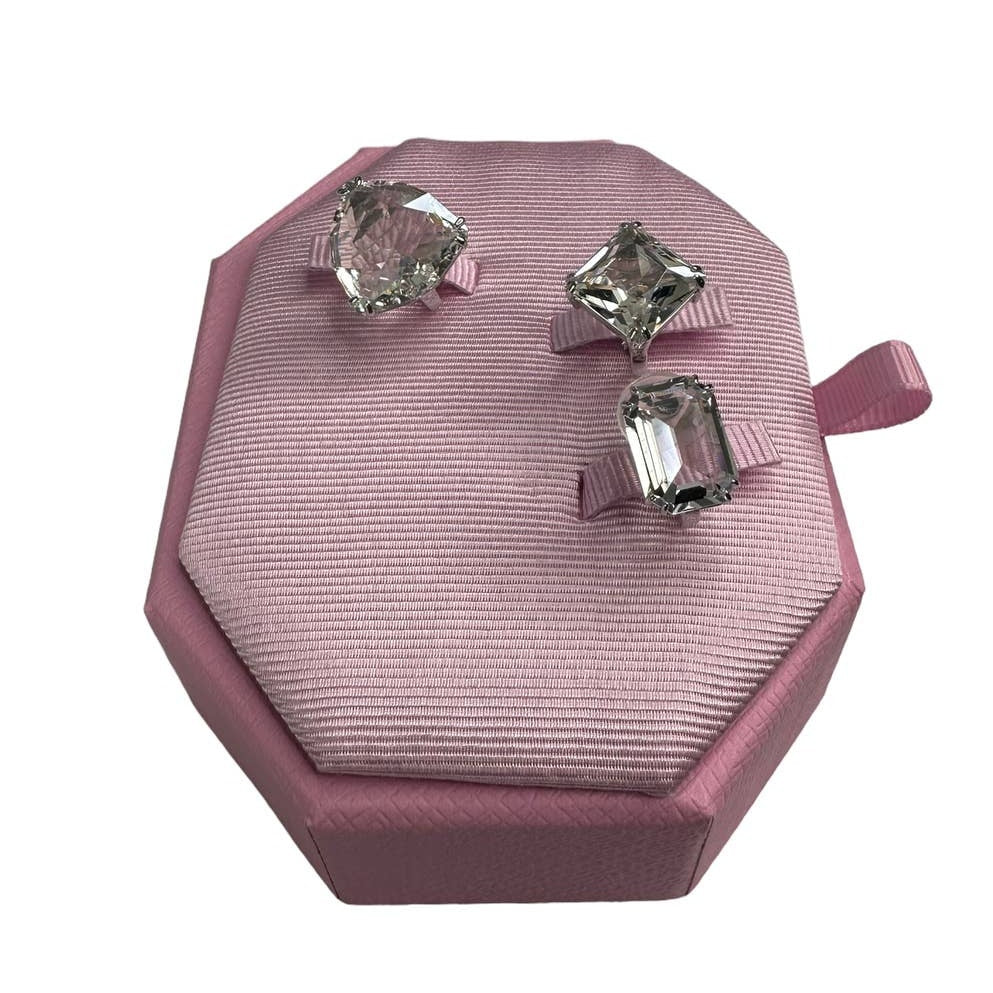 Swarovski Millenia clip earring 3 Asymmetrical design, White, Rhodium plated