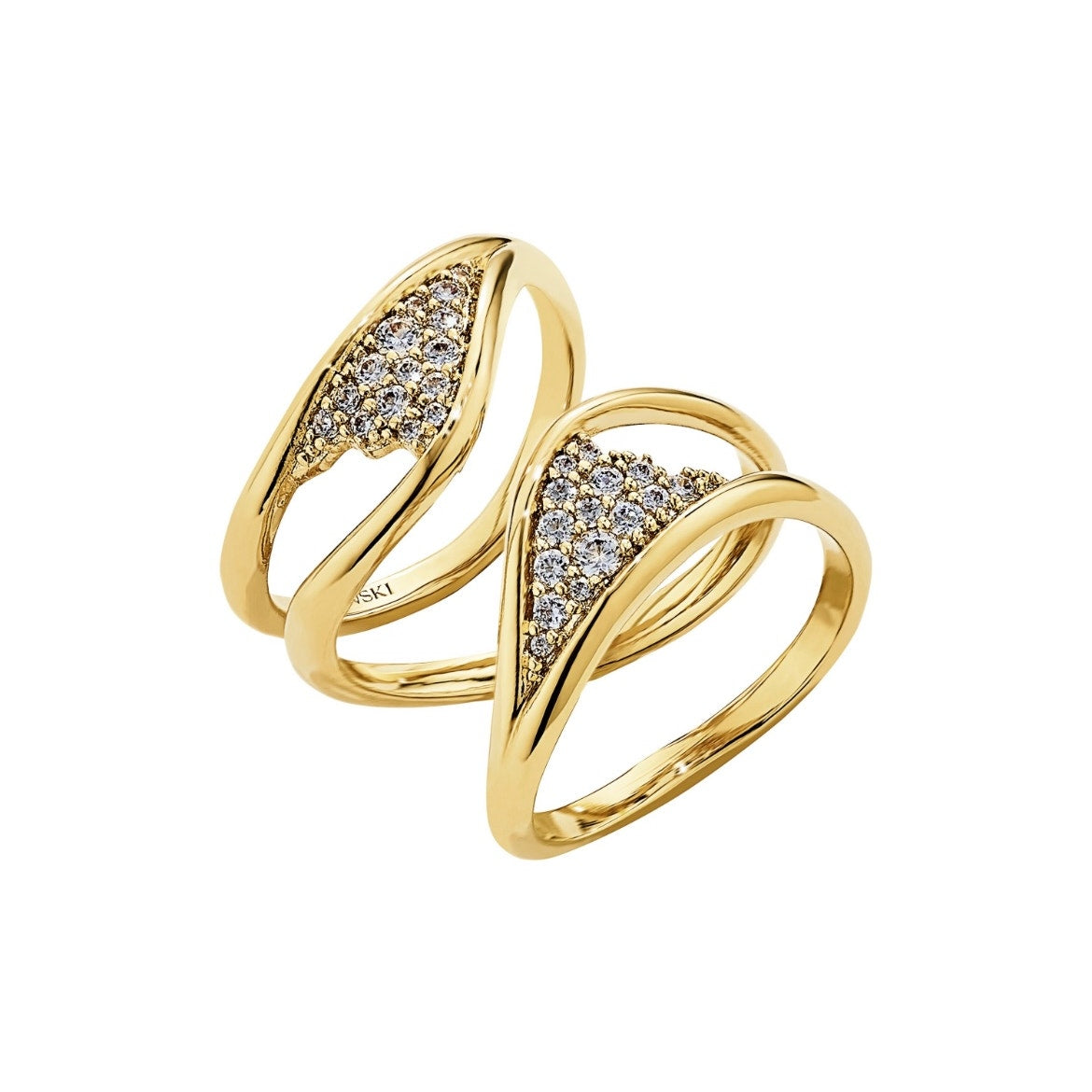 Atelier Swarovski Gilded Treasures Wide Ring, White, Gold-tone plated Ring SIZE 52/6 new