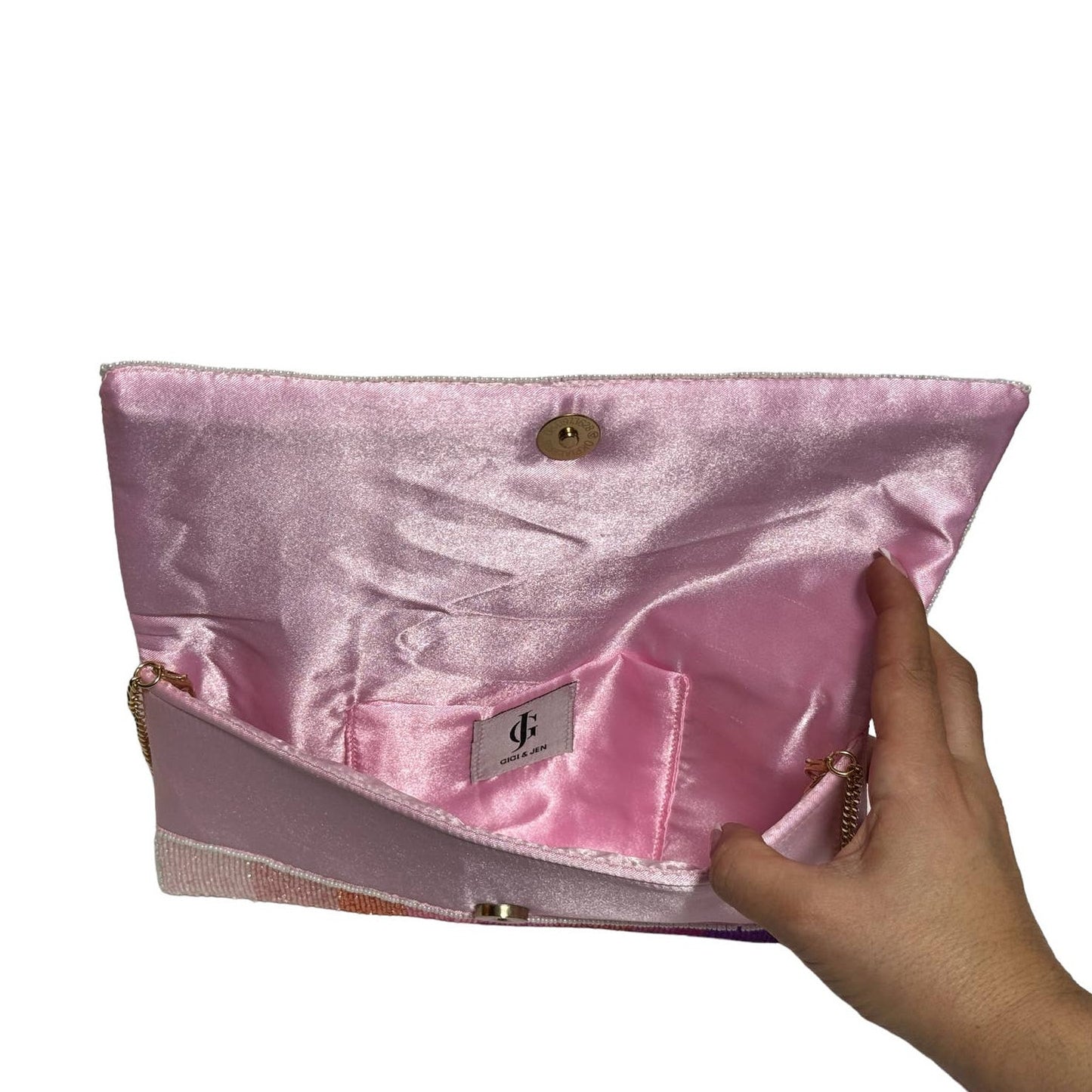 Rosé All Day Beaded Clutch / Crossbody Purse shades of Pink new night out bag