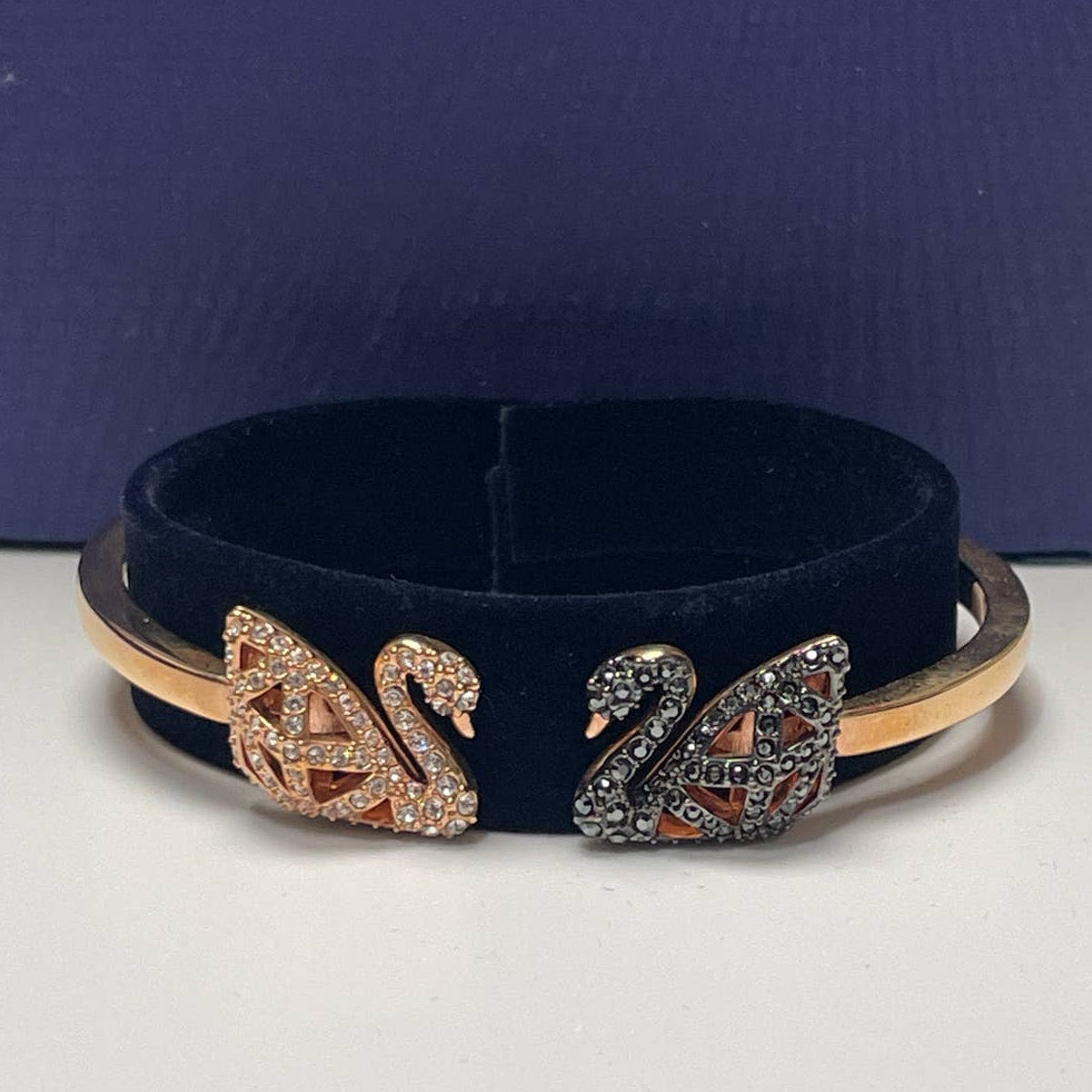Swarovski Facet Swan Bangle Bracelet Multi Color, Size Large
