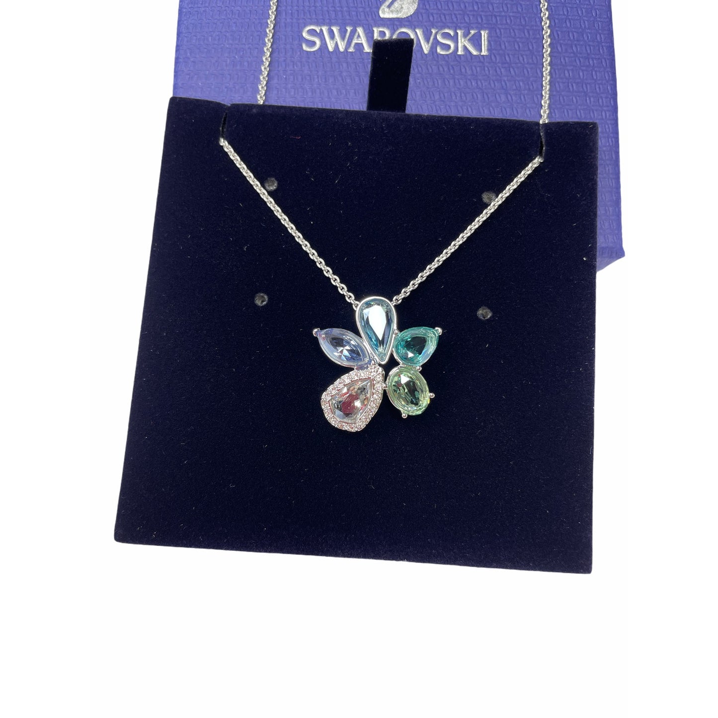 Swarovski Sunny multicolor Necklace Light multi-colored, Rhodium plated