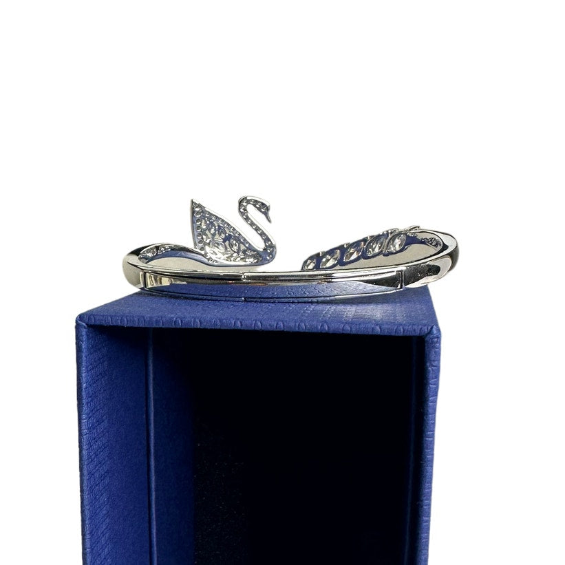 Swarovski Swan Lake Bangle Bracelet, Rhodium plated Large
