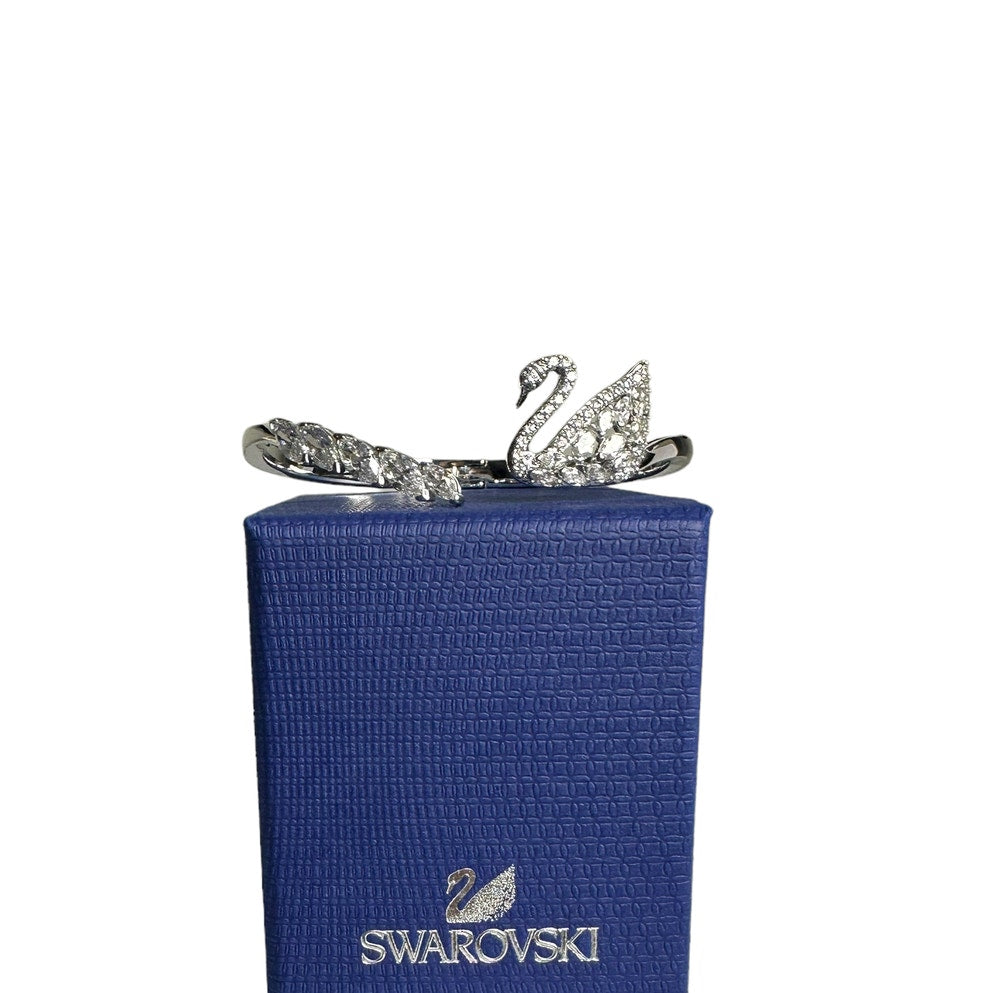 Swarovski Swan Lake Bangle Bracelet, Rhodium plated Large