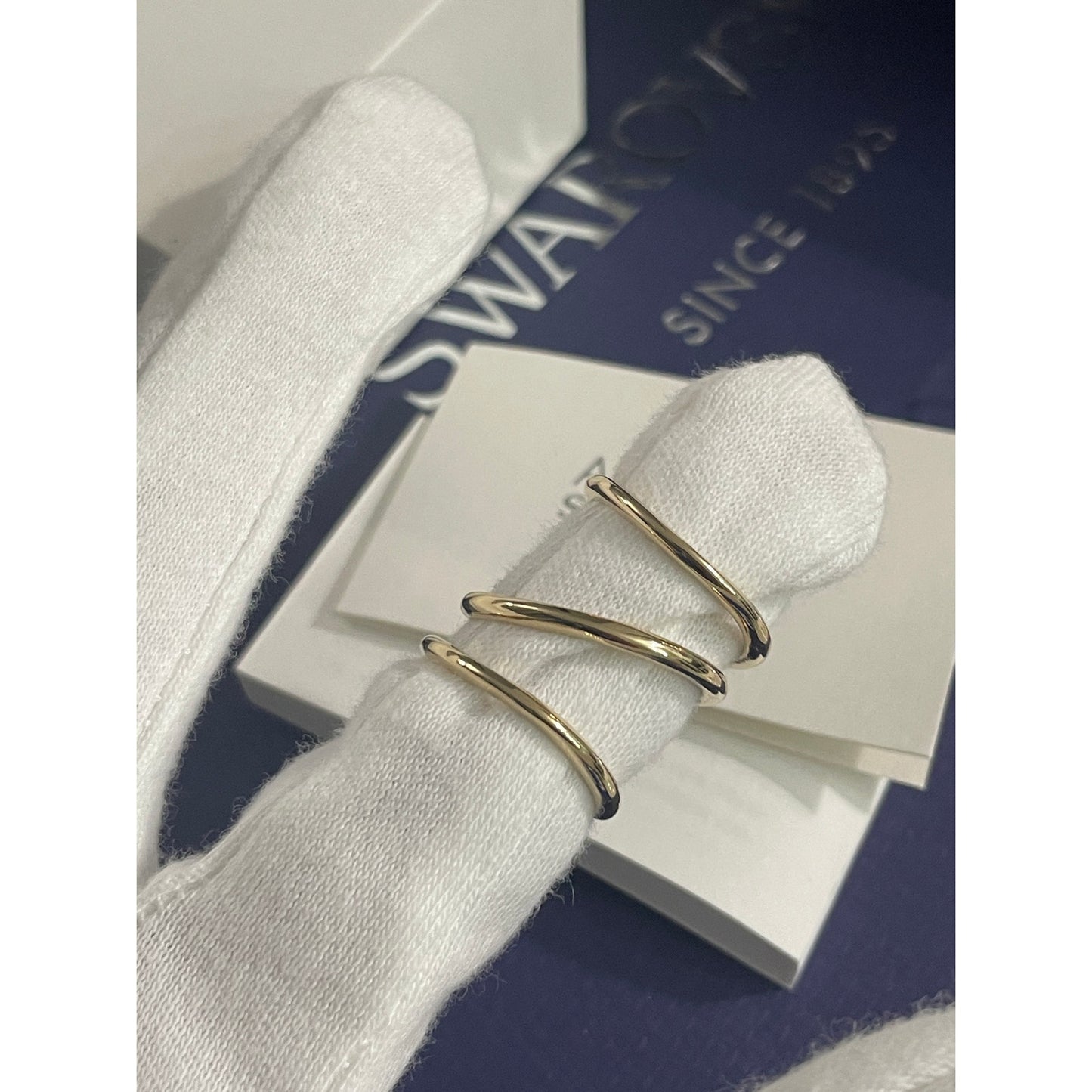 Atelier Swarovski Gilded Treasures Wide Ring, White, Gold-tone plated Ring SIZE 52/6 new