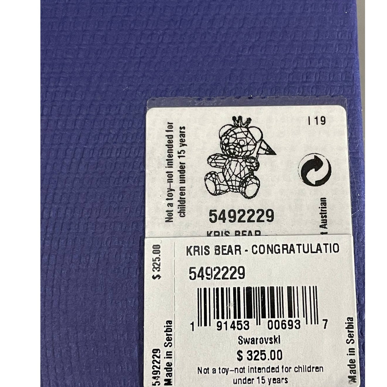 Swarovski Kris Bear Congratulations Figurine New