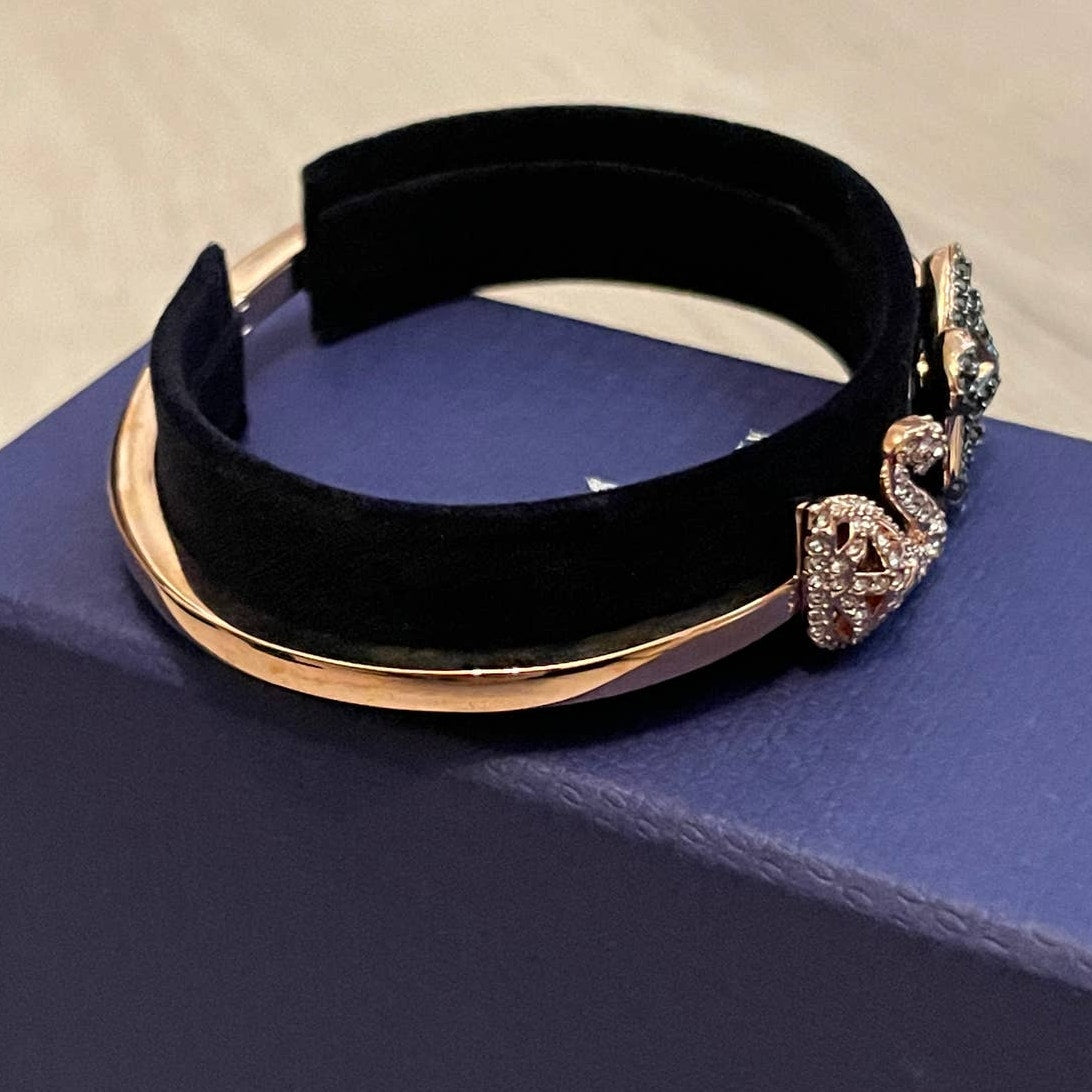 Swarovski Facet Swan Bangle Bracelet Multi Color, Size M