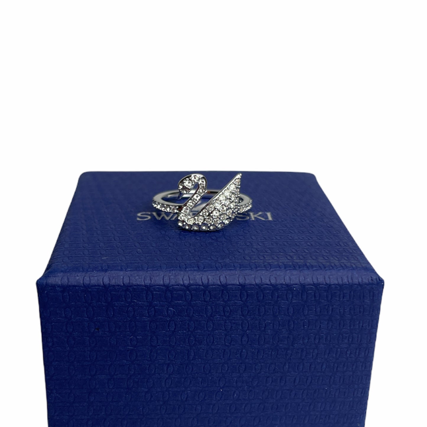 Swarovski Iconic Swan Clear Crystal Silver Rhodium Plated Ring size 52 / 6