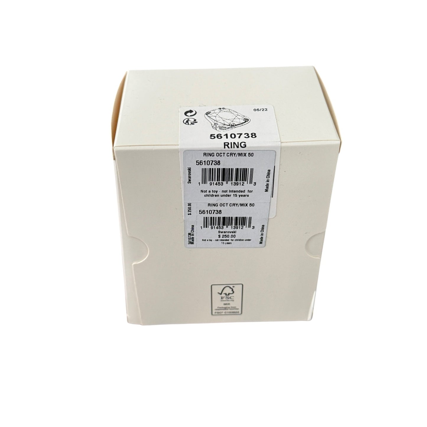 Swarovski Harmonia cocktail ring Oversized crystal, White, Mixed metal finish 50