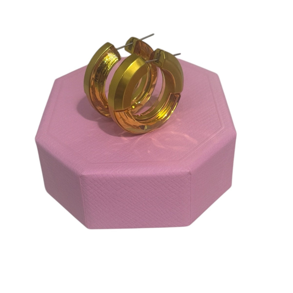 Swarovski Women's Hoop Earrings Lucent Yellow Gold Aluminum, Crystals