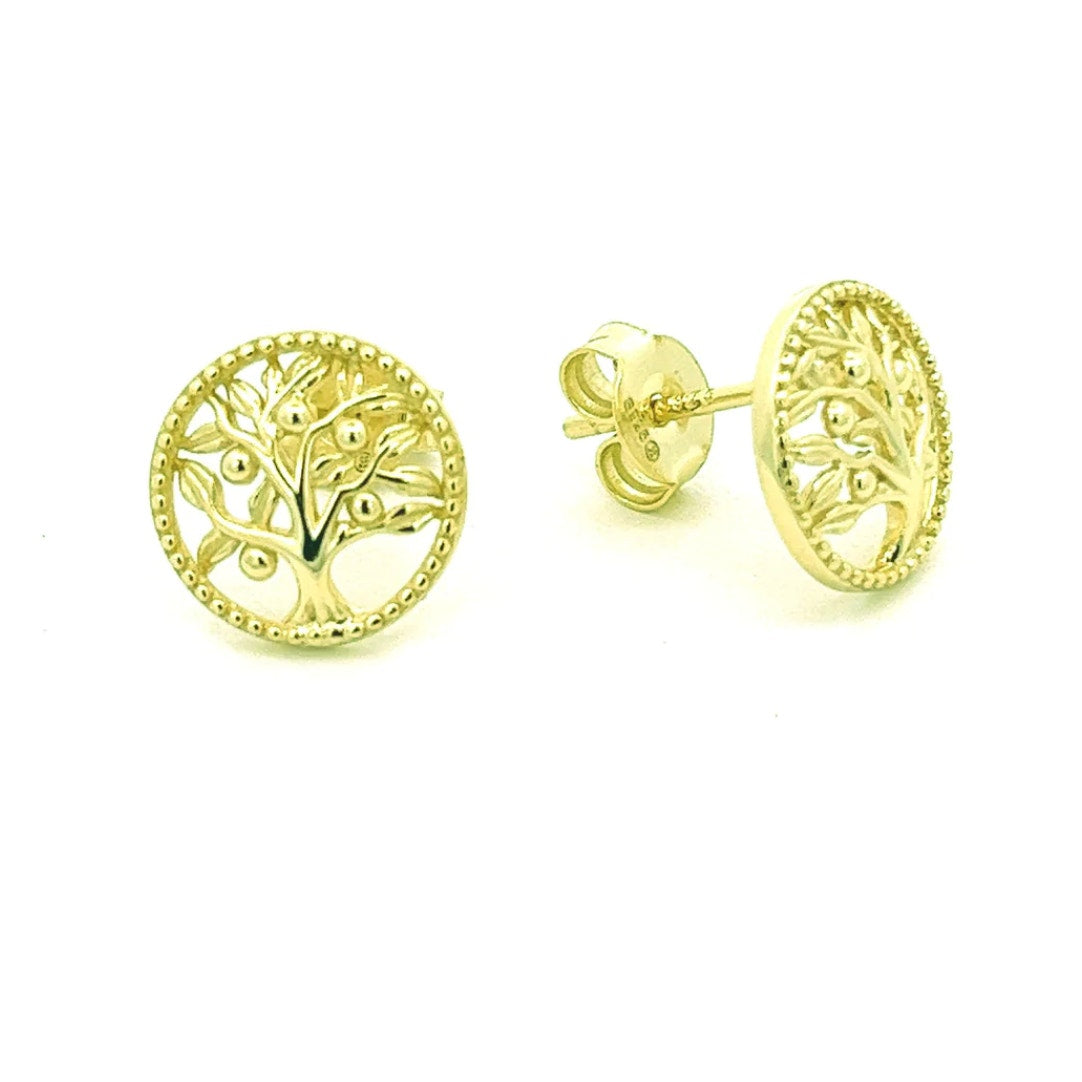 Tree of Life Stud Earrings for Women  Elegant, Minimalist Nature Jewelry