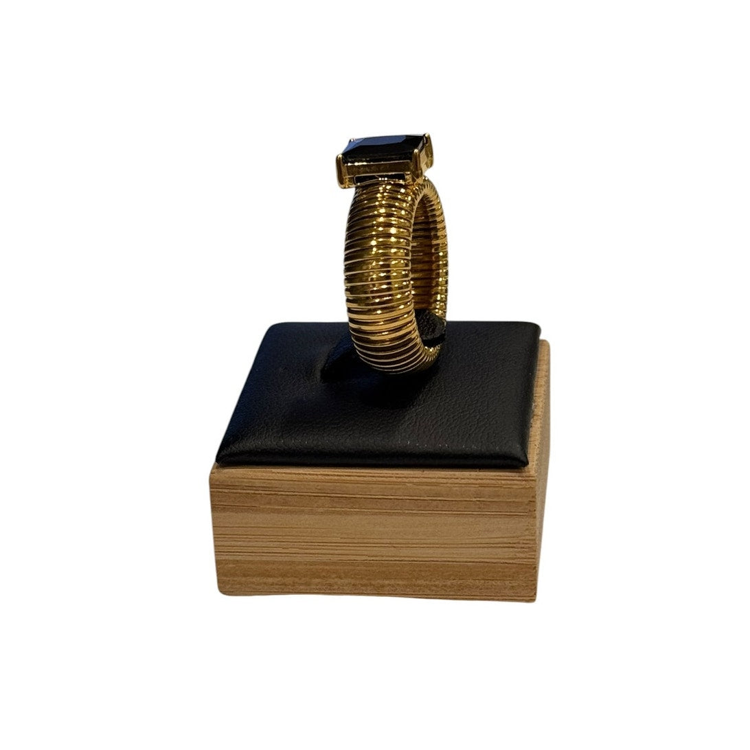 Muse Gold Ribbed Statement Ring