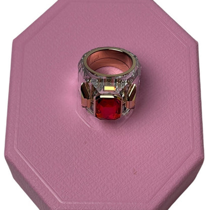 Swarovski Chroma Cocktail Ring Pink and Gold 58 EUR - 8 USA