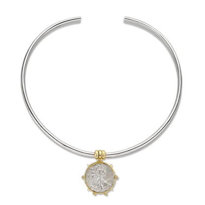 Medallion Necklace Coin Choker