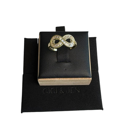 Infinity Ring with Baguette CZ Stones