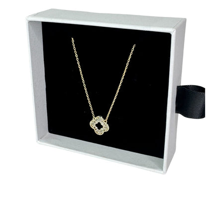 Gold Open Clover Necklace