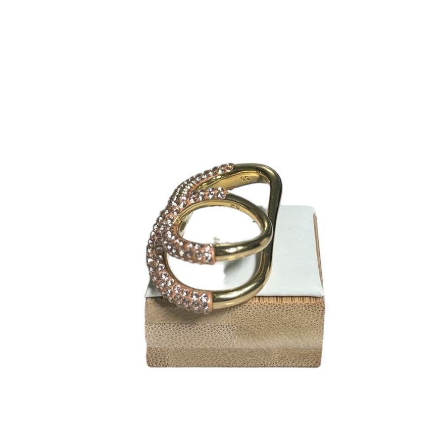 Swarovski Atelier Tigris double ring Pink, Gold-tone plated