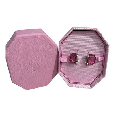 Swarovski Lucent ring Magnetic closure, Pink, Rhodium plated Size 60/9
