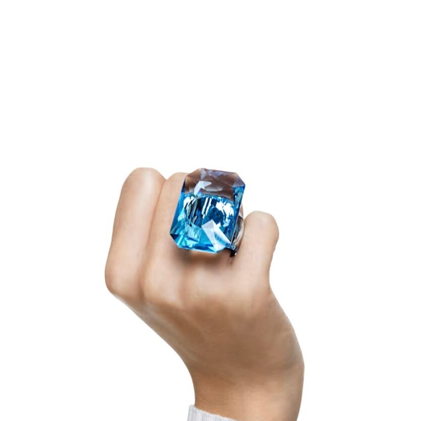 Swarovski Lucent cocktail ring Oversized crystal, Octagon cut, Blue 58 / 8USA