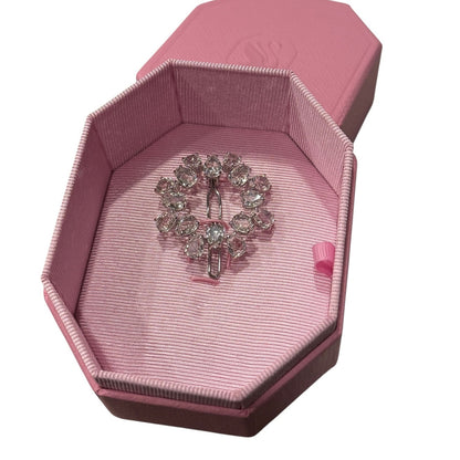 Swarovski Hair Clip, Pear Cut Crystals, White, Rhodium Plated