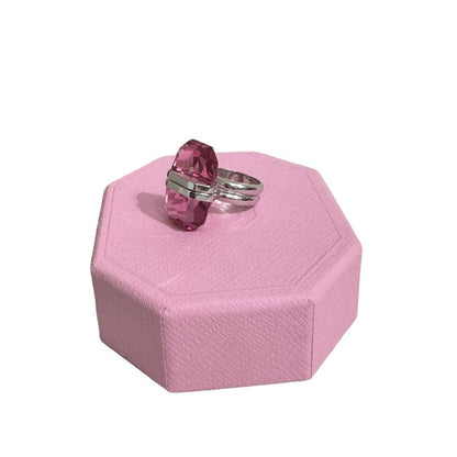 Swarovski Lucent ring Magnetic closure, Pink, Rhodium plated Size 60/9