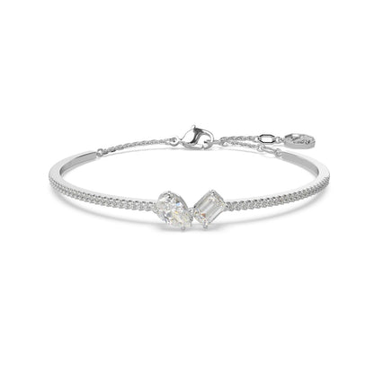 Swarovski Mesmera bangle Mixed cuts, White, Rhodium plated