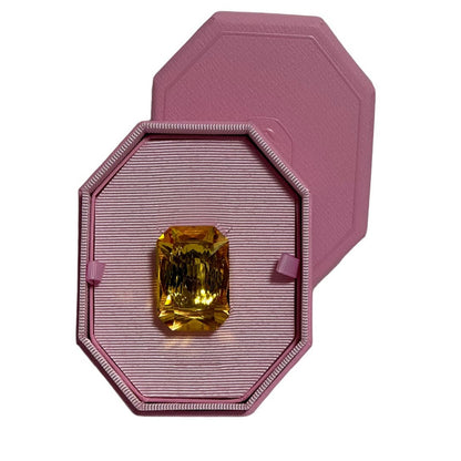 Swarovski Lucent cocktail ring Oversized crystal, Octagon cut, Yellow 52  / USA6